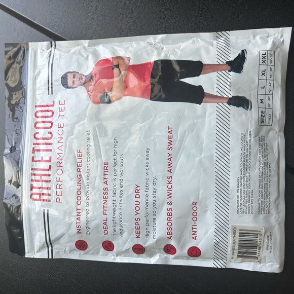 Men’s NWT Athleticool Performance Tee Medium – Moisture Wicking Athletic Shirt - Picture 4 of 6